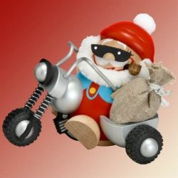 Kugelr�uchern�nnchen Nikolaus f�hrt Motorrad