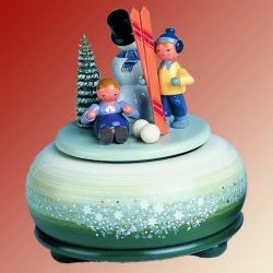 Spieldose, klein - Winterfreuden / Ski