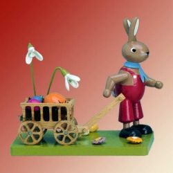 Hase mit Handwagen