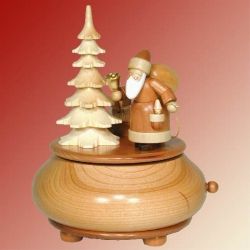 Spieldose natur Weihnachtsmann