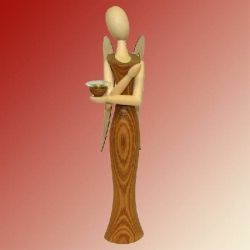Design-Engel aus Robinie