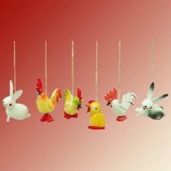 Osterschmuck-Set mit 6 Tierfiguren