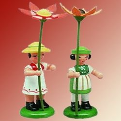 Blumenkinder 2er-Set mit G�rtnerin und Gratulantin