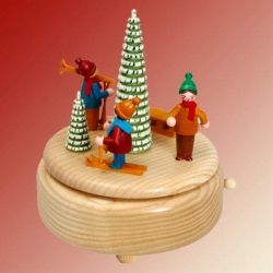 Spieldose Schlittenkinder, natur