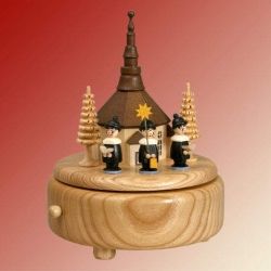 Spieldose Seiffener Kirche/Kurrende, schwarz - neue Serie