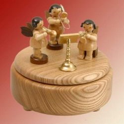 Spieldose 3 Engel, natur