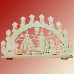 SAICO 3D Schwibbogen Kinder im Schnee - Erzgebirge