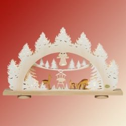 SAICO 3D Schwibbogen Geschnitzte Rehe im Schnee - Erzgebirge