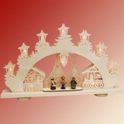 SAICO 3D Schwibbogen Seiffener Weihnachtsmarkt - Erzgebirge
