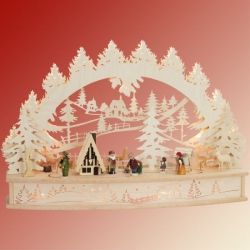 SAICO 3D Schwibbogen Waldlichtung mit beweglichen Figuren und R�