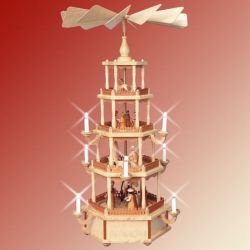 Pyramide Christi Geburt, 4 Etagen natur