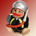 Kugelr�ucherfigur Feuerwehrmann