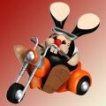 Kugelr�ucherm�nnchen Osterhase f�hrt Trike