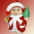 Kugelr�ucherfigur Frau Nikolaus mit B�umchen