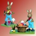 Hase Maler und Hase mit Osternest