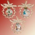 Baumschmuck-Set 2 aus Holz mit Glaskugel