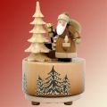 Spieldose Weihnachtsmann natur