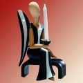 Design-Engel Black Beauty sitzend
