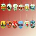 Osterschmuck-Set mit 12 Ostereiern, farbig + weiss