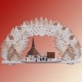 SAICO 3D Schwibbogen Seiffener Kirche mit Figuren