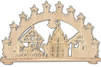 Schwibbogen mit Dresdener Frauenkirche und Striezelmarkt