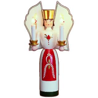Lichterfigur Engel mit Ranke - elektrische Kerzen