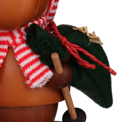 Räuchermann Mini Elch auf Ski - 13 cm