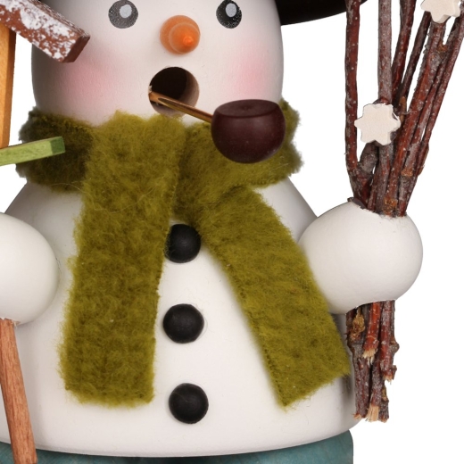Räuchermann Mini Schneemann mit Vogelhaus