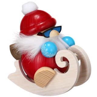 Kugelräuchermännchen Nikolaus fährt Schlitten