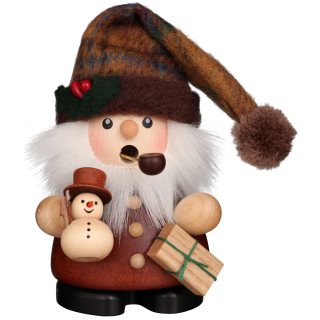Räuchermann Mini Weihnachtsmann mit Schneemann