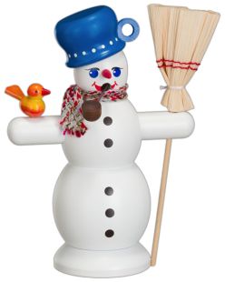 Räuchermännchen Schneemann mit blauem Topf