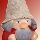 Kugelräuchermännchen Waldzwerg - himbeerrot