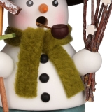 Räuchermann Mini Schneemann mit Vogelhaus