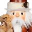 Ulbricht Nussknacker Weihnachtsmann mit Teddy natur