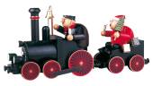 KWO Lokführer mit Eisenbahn und Weihnachtsmann