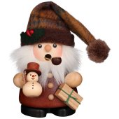 Räuchermann Mini Weihnachtsmann mit Schneemann