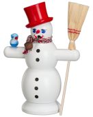 Seiffener Volkskunst eG Räuchermännchen Schneemann mit rotem Hut